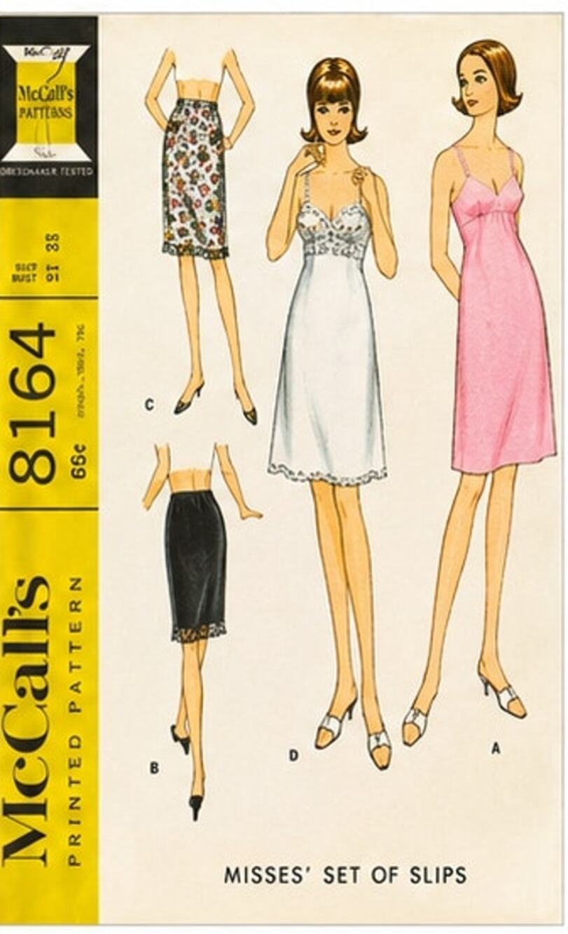 1960's McCall's Misses' Full & Half Slips Pattern 8164 Size 10 Bust 31 Uncut